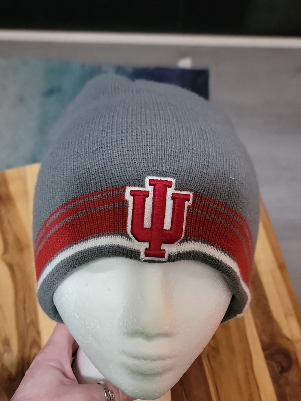 Indiana Hoosiers Gray & Red Knit Beanie NWT
